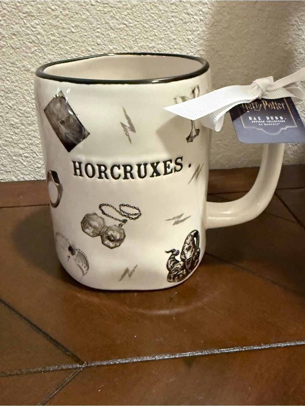 Rae Dunn x Harry Potter Ivory and Black Horcruxes Mug NWT